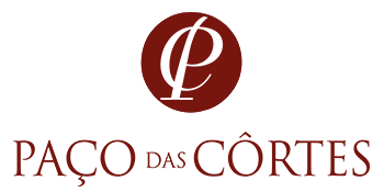 Logotipo Paço das Côrtes, produtor e exportador de vinhos tintos Região de Lisboa