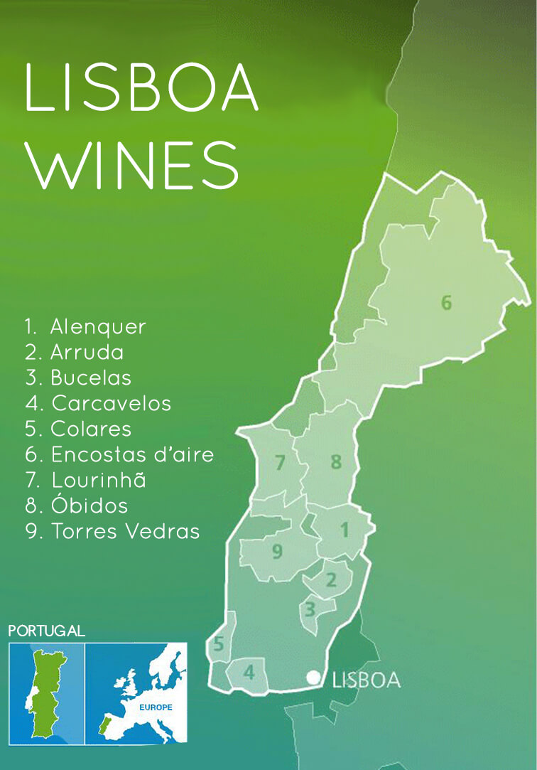 mapa regiões vinhos de Portugal, Paço das Côrtes Reservas de Lisboa